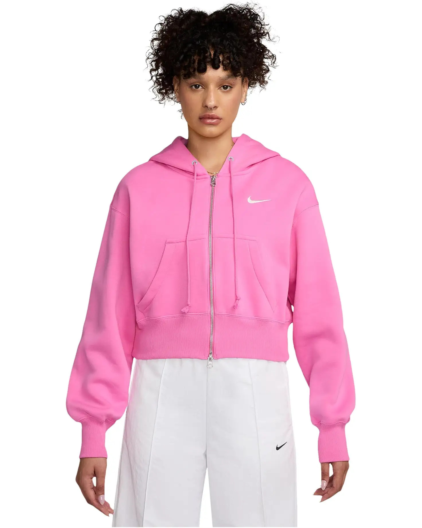 Women's Nike Sportswear Phoenix Fleece Loose Full-Zip Crop Hoodie | Zappos