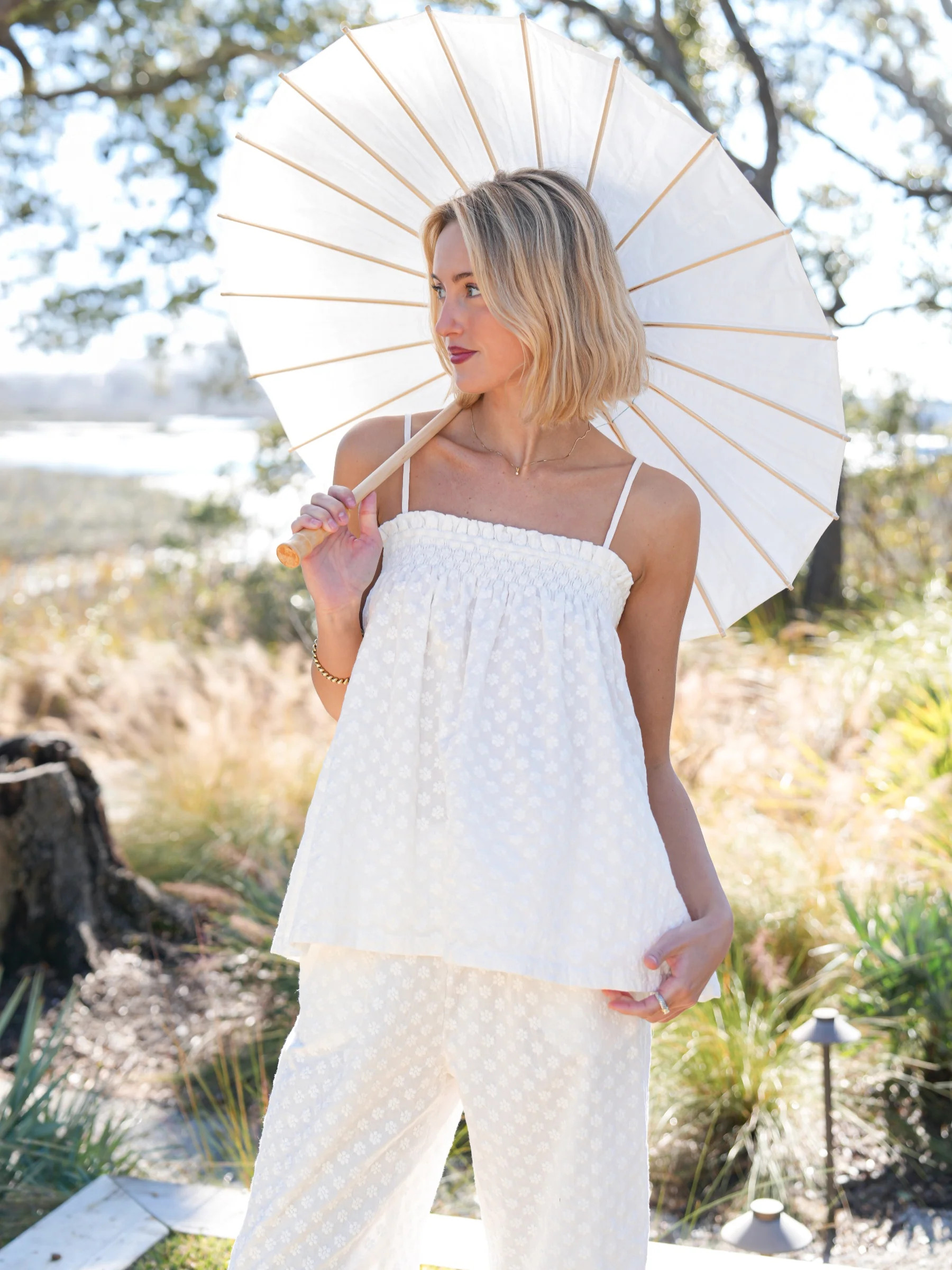 The Danielle Set - White Daisy | Darling Loungewear