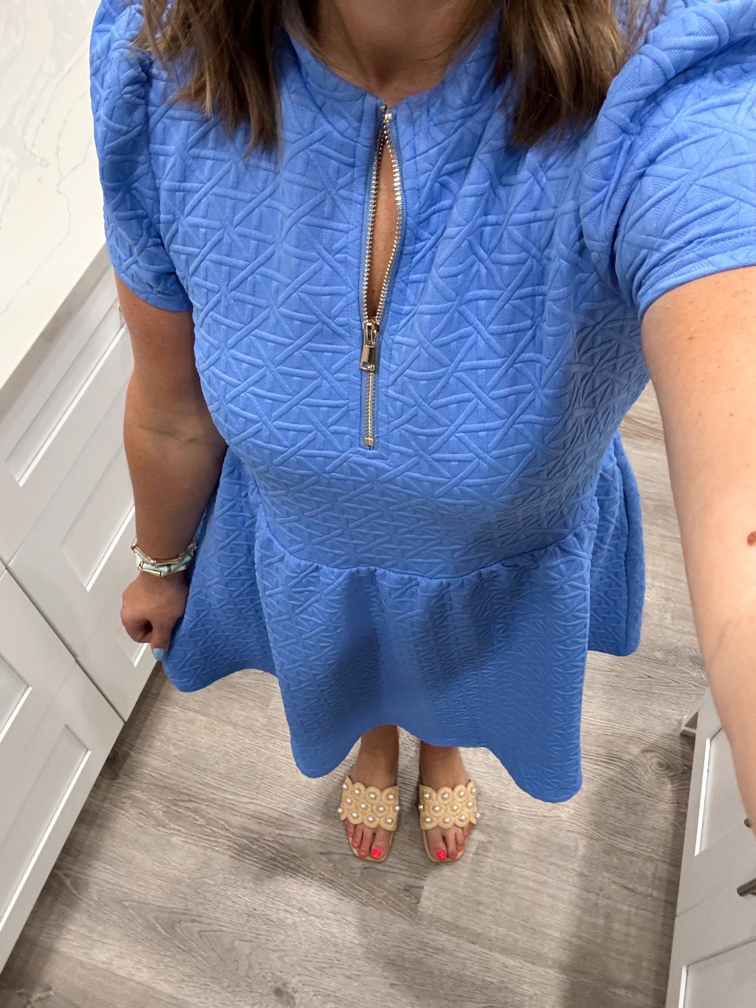 teacher ootd- love this style, texture & fit of this dress! Soft material, pockets and lined 👏🏼👏🏼

Medium 

#LTKWorkwear #LTKMidsize #LTKStyleTip