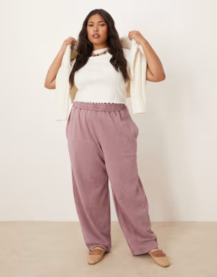 ASOS DESIGN Curve barrel leg sweatpants in washed purple | ASOS (Global)