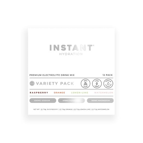 Instant Hydration Electrolytes Powder Packets - Variety Pack - Zero Sugar - Keto, Vegan, Gluten-Free, Non-GMO - Boost Recovery, Brain Function, Muscle & Tissue Health - 12 Sticks | Amazon (US)
