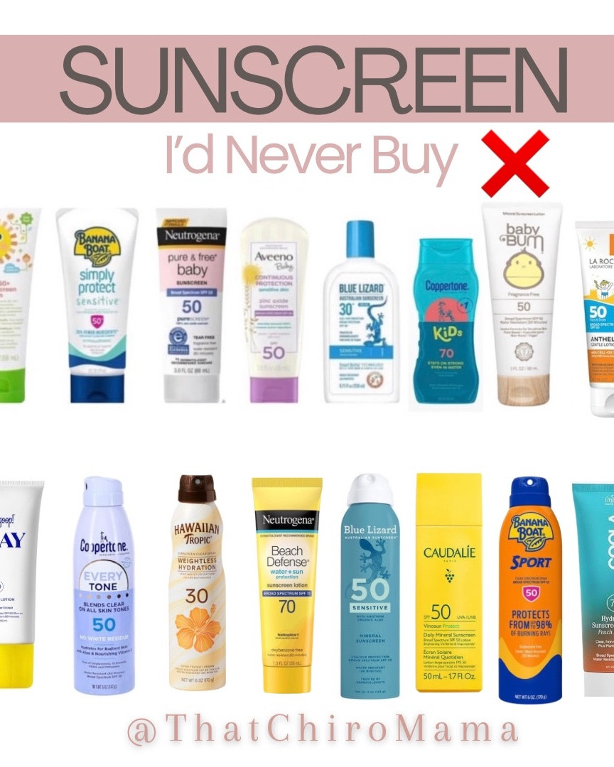 ‼️For a complete list of completely safe & toxinfree body sunscreen, comment “SUN” below and I will send list your way!⤵️⤵️⤵️

The use of sunscreen is controversial so this post isn’t about whether or not we need sunscreen and more about WHICH ones to grab if you DO opt to use sunscreen 🙌🏼

Especially for kids!!! Children are much more sensitive to toxins in products so reading labels is crucial here! 

Make sure the sunscreen you are using, especially for your kids, it’s free of adult toxins to really reap the benefits of sunscreen! I will talk about the daily recommended SPF in a different post, I just wanted to highlight the specific brand that we should avoid!

I specifically want to highlight these two:

❌Oxybenzone- because this is the heavy hitter that’s destroying coral reefs. If it’s destroying our coral reefs... think about what it’s doing to you.

❌Retinyl Palmitate- toxin causes photosensitivity when exposed to the sun, so it’s literally doing the exact opposite of what sunscreen is supposed to do!!

⤵️For a complete list of completely safe & toxinfree body sunscreen, comment “SUN” below and I will send list your way!!