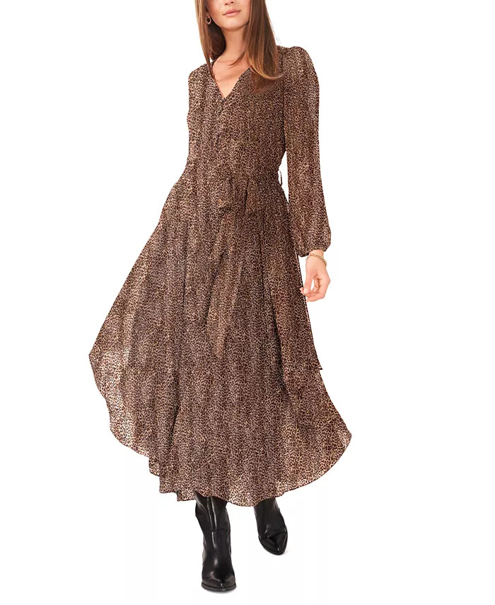 Vince Camuto Women's Printed Puff-Sleeve Maxi Dress - Macy's | Macys (US)