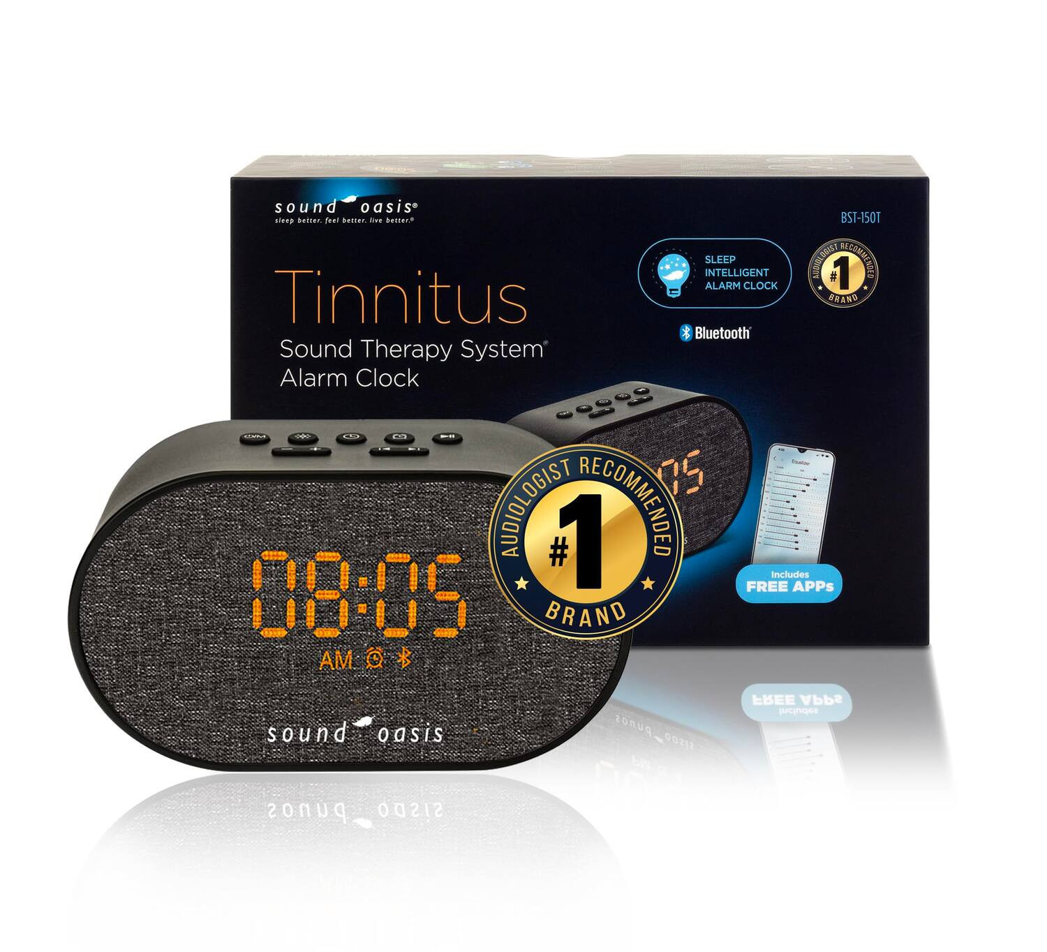 Sound Oasis - Bluetooth Tinnitus Sound Therapy Alarm Clock with 30 Sounds and Rechargeable Battery - Gray | Best Buy U.S.