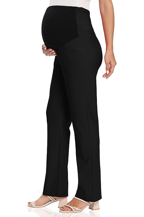 Bhome Maternity Jeans Stretch High Waisted Pants,Dress Pants for Work Career Office Pants | Amazon (US)