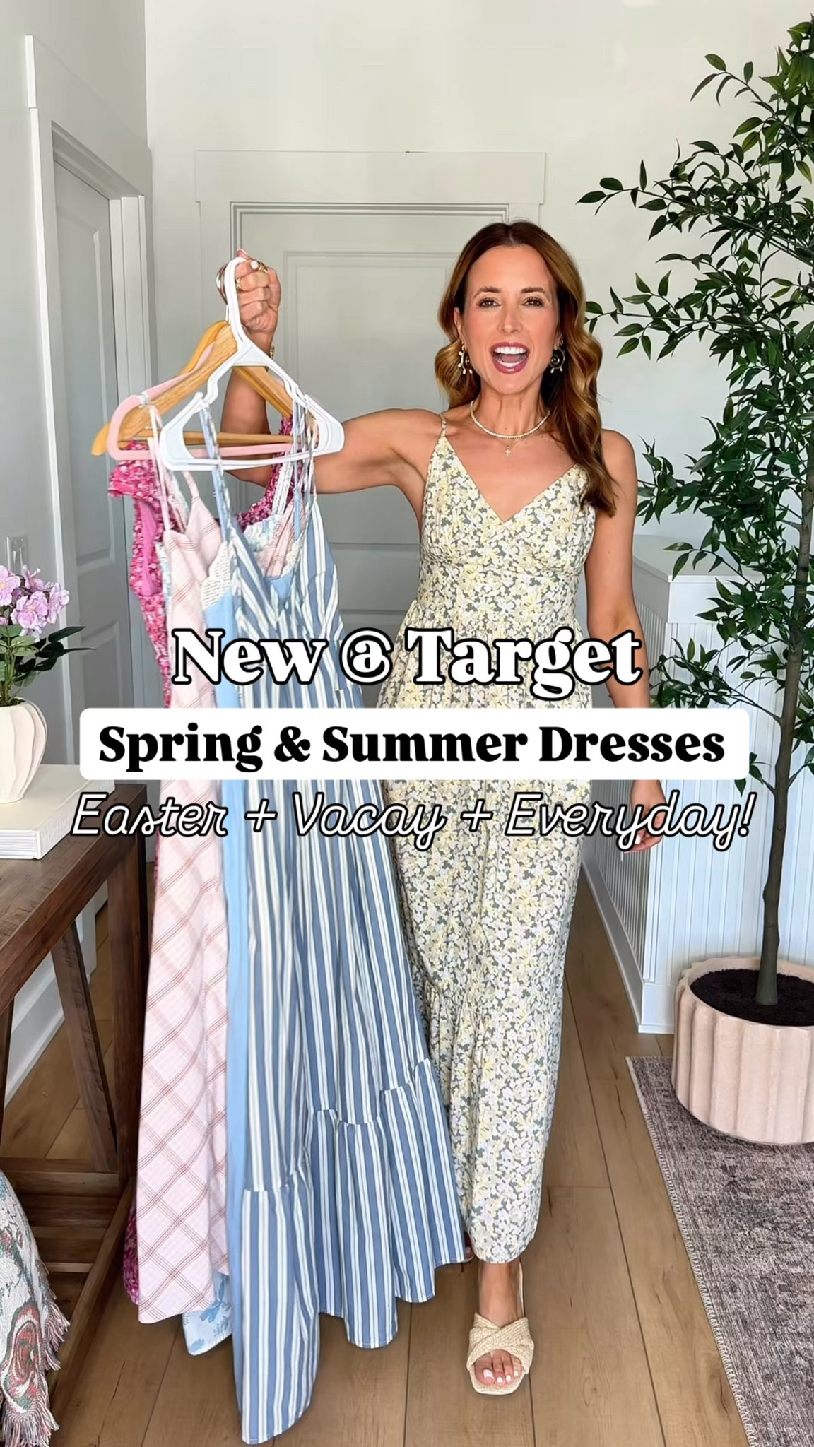 New spring and summer arrivals from Target! Spring dresses. Summer dresses. Resort dresses. Resort outfits. Spring outfit. Vacation outfit. Vacation dresses.Easter dresses. Coastal dress. Destination wedding. Tropical wedding guest. Coastal outfit. Wearing smallest size in each. 

#LTKWedding #LTKootd #LTKTravel