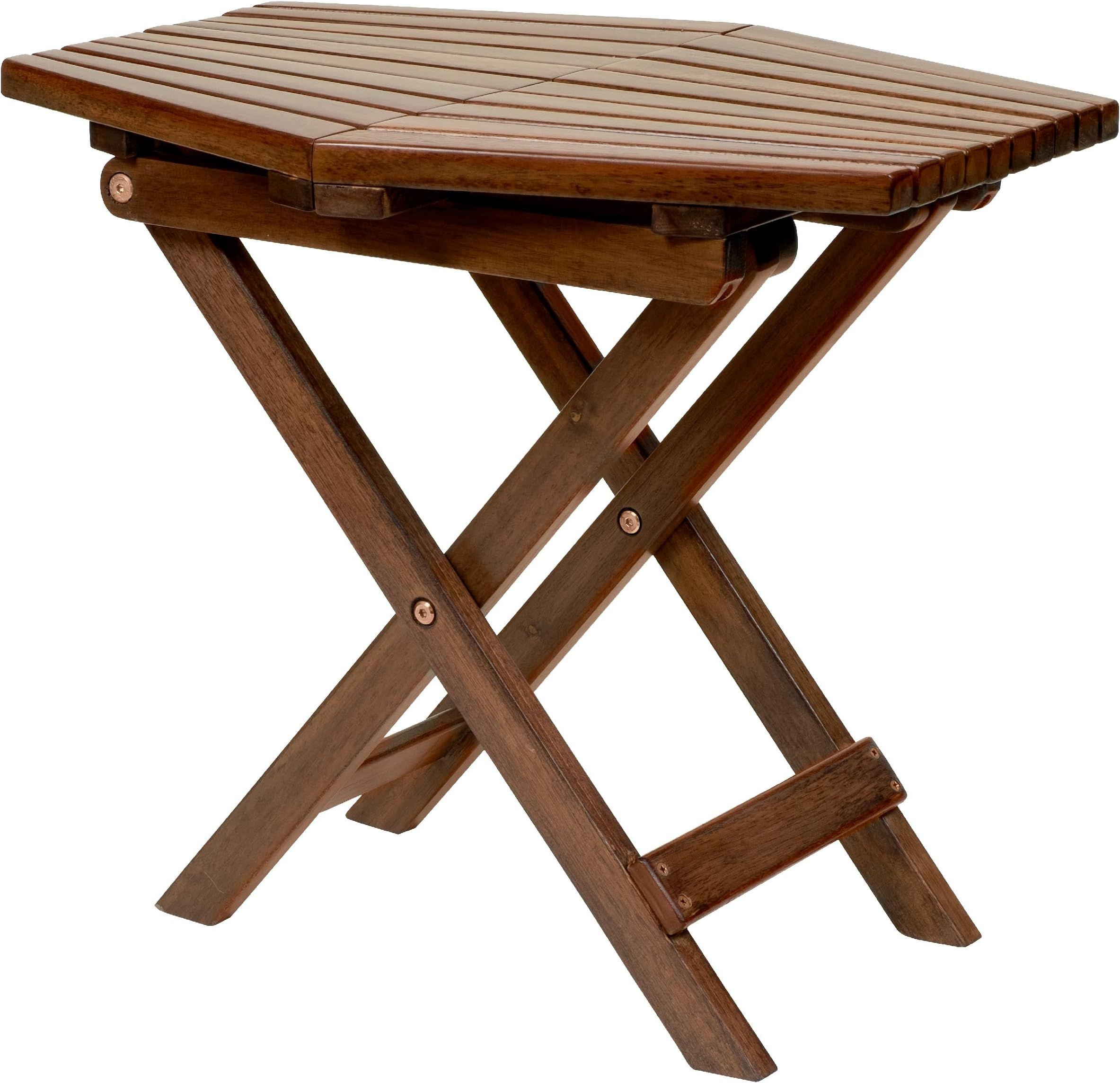 CleverMade Tamarack Folding Table - Outdoor Patio Furniture Accessory for Home Entertaining in the Patio, Backyard, and Deck, Cinnamon, Small | Amazon (US)