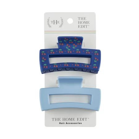 The Home Edit Claw Clips Light Blue and Cherry Print 2ct | Walmart (US)