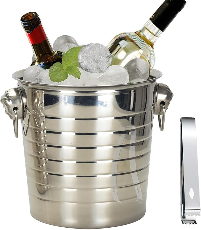 Ice Buckets - Ice Buckets for Parties, Stainless Steel Champagne Buckets Beer Bucket Wine Buckets... | Amazon (US)