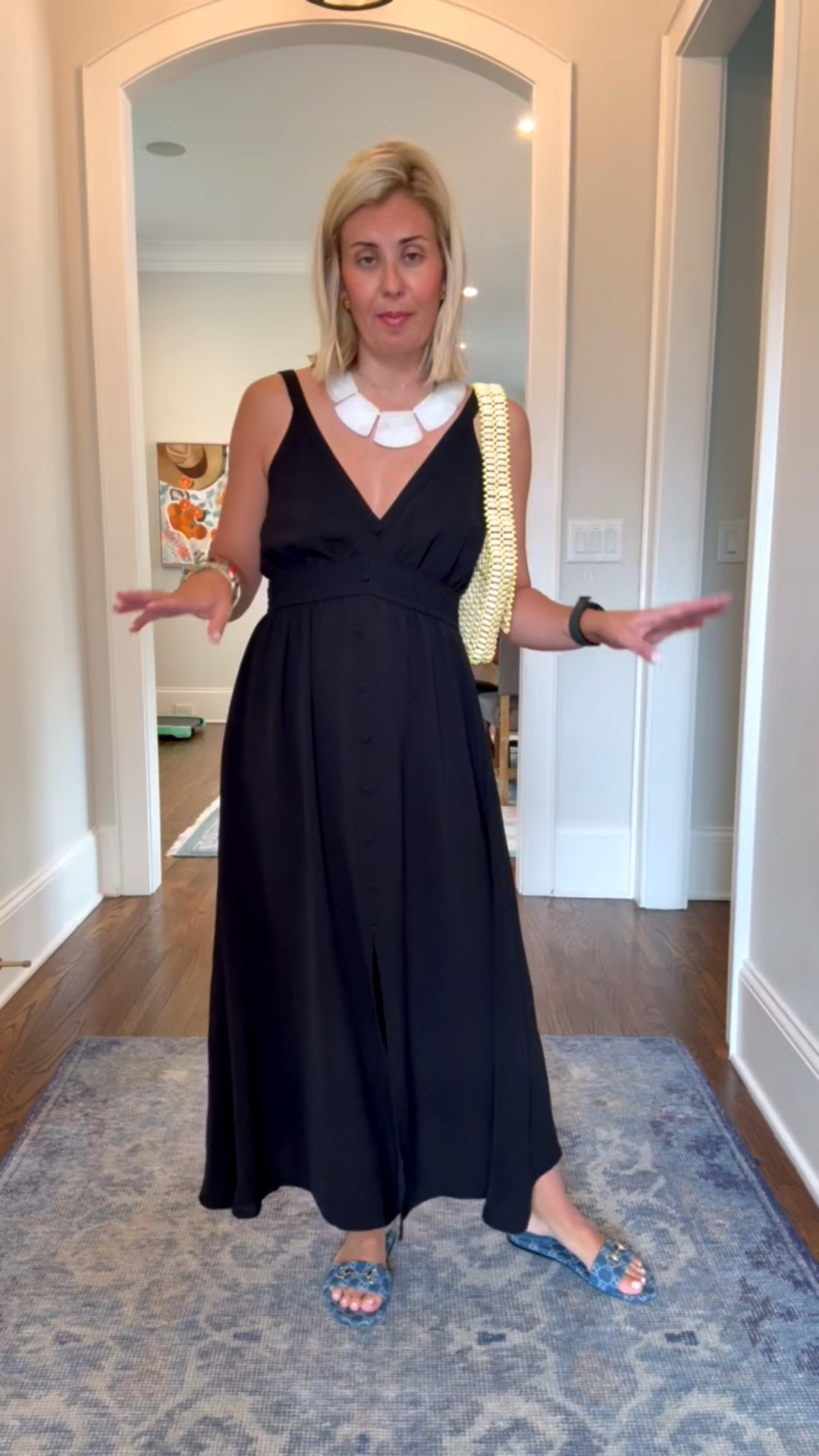 Such a fun dress! Super flattering and covers in all the right places. ￼I’m in small dress and 38.5 sandals (size 1/2 up). 

Codes: 
*Cupshe - mixandmatch15 for 15% off orders $70 +￼
*Allie + Bess - Catherine20
*Erin McDermott - mixandmatch

#LTKdayinmylife #LTKSeasonal #LTKOver40