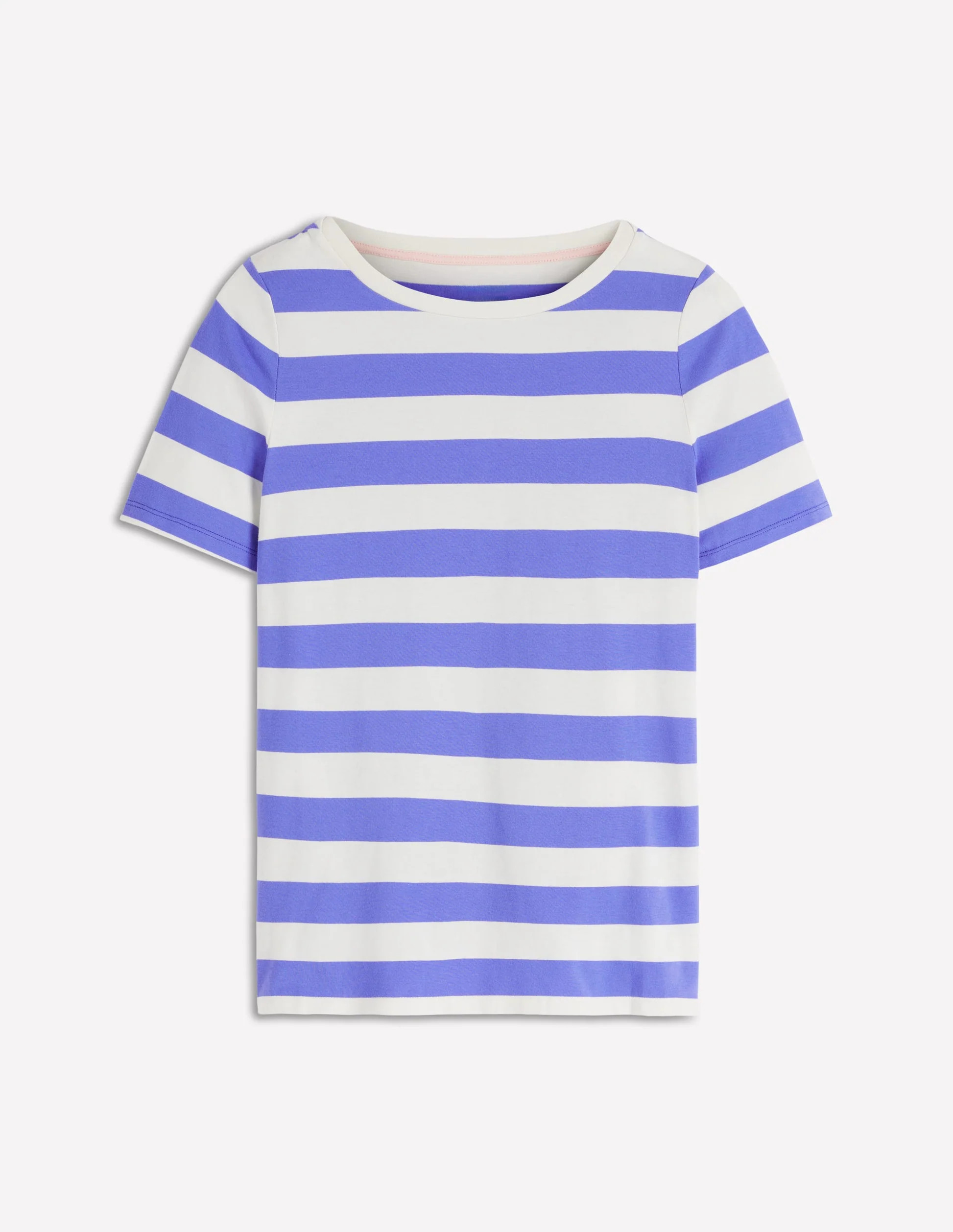 Olivia Short Sleeve Breton-Baja Blue and Ivory Stripe | Boden (US)