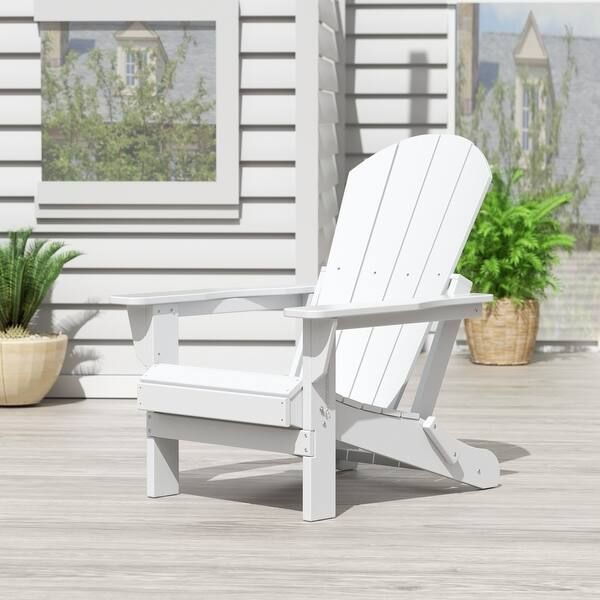 POLYTRENDS Laguna Folding Poly Eco-Friendly All Weather Outdoor Adirondack Chair - Overstock - 20... | Bed Bath & Beyond