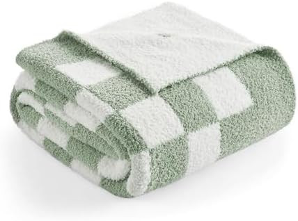 Snuggle Sac Checkered Throw Blanket for Couch, Super Soft, Cozy Warm Knit Blankets, Reversible Pl... | Amazon (US)