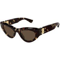 Bottega Veneta Women's Brown Metal Sunglasses | Stylemyle (US)