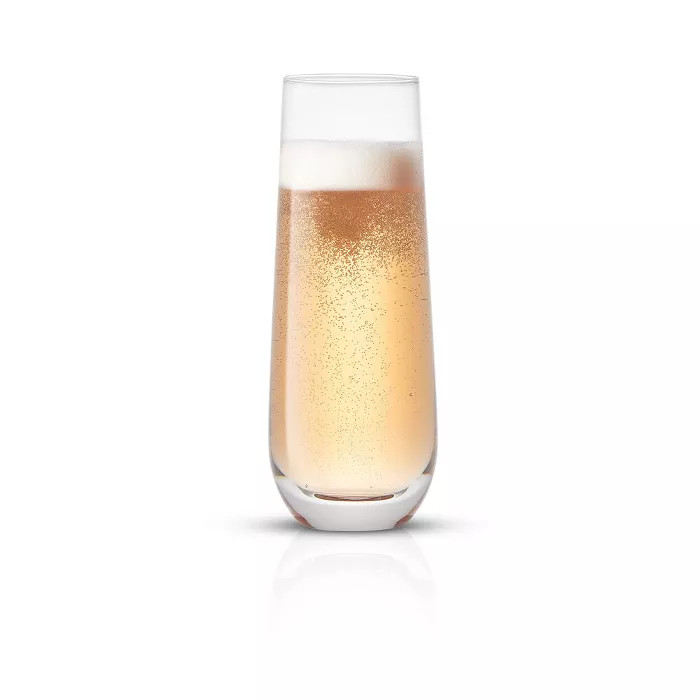 JoyJolt Milo Stemless Champagne Flutes Crystal Glasses - Set of 8 Glasses - 9.4oz | Target