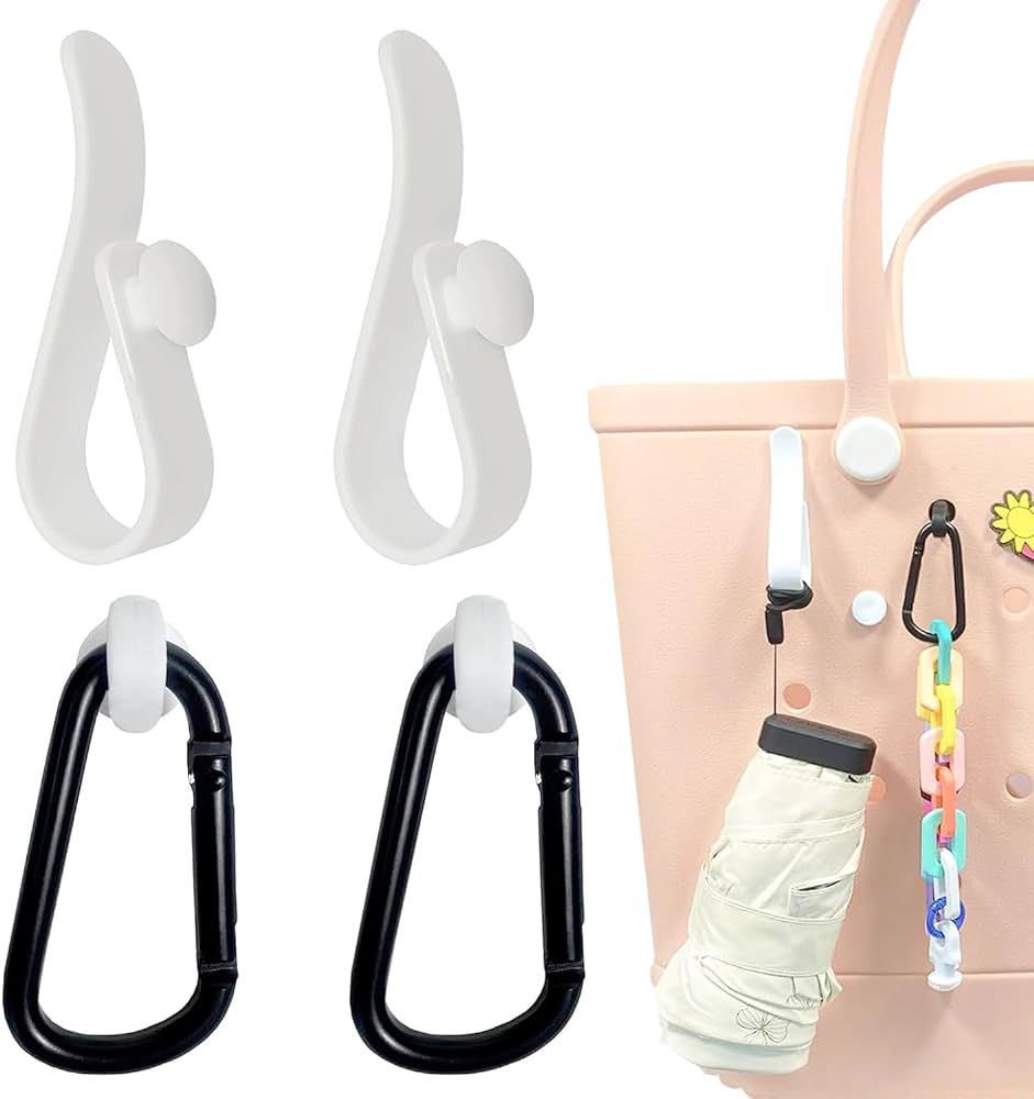 4 Pcs Hooks for Bogg Bags, Accessories for Bogg Bags, Insert Carabiner Keychain Holder Charms Org... | Amazon (US)