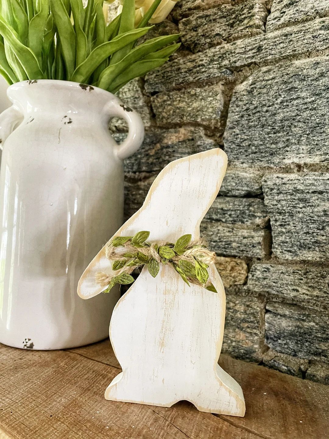 Handmade Wooden Bunny/ Easter Decor/Farmhouse Decor/Spring Decor/Woodland Animals/Tiered Tray Dec... | Etsy (US)