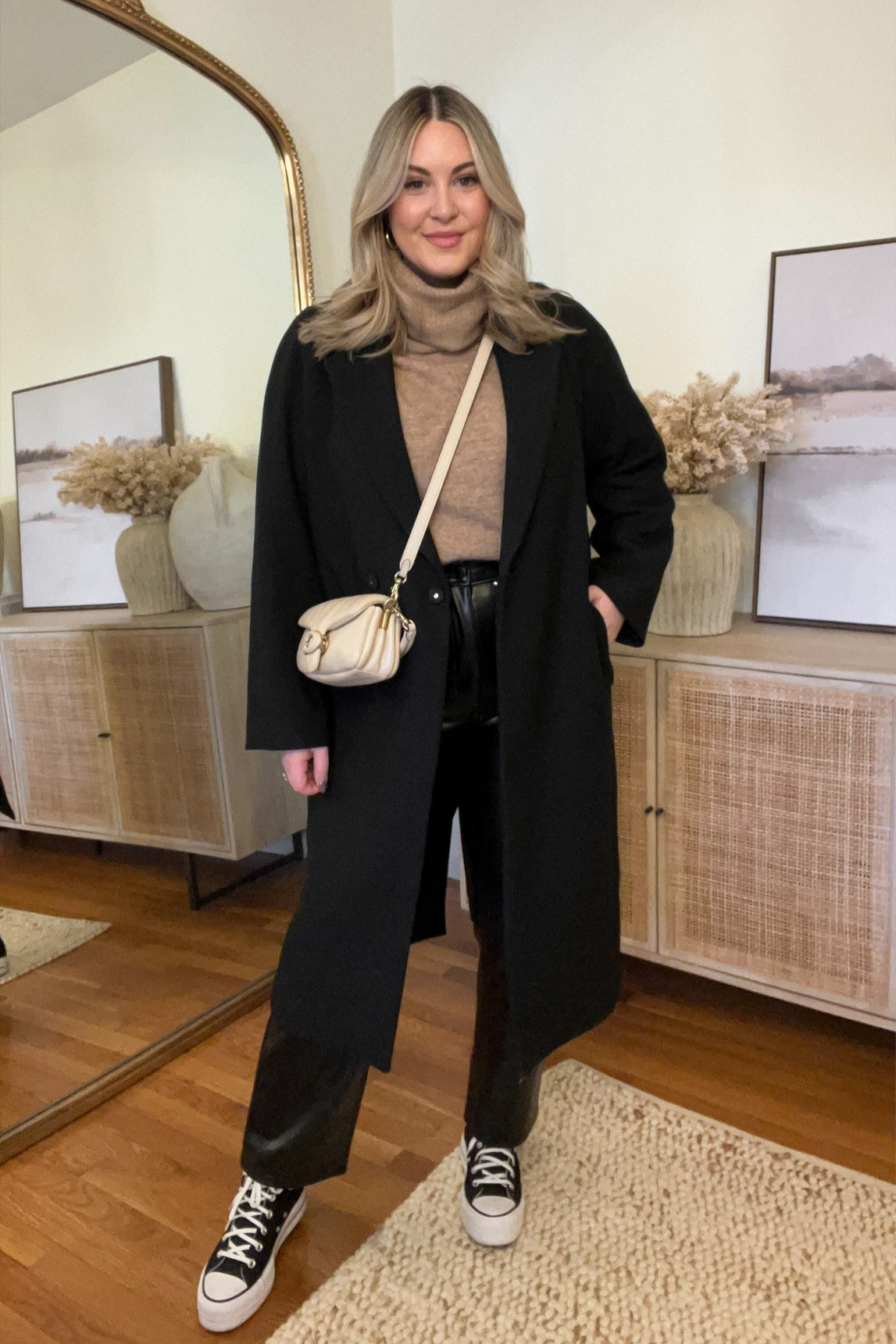 Abercrombie vegan leather pants // I size up 1 size for comfort. Wearing a 30L (I’m 5’6”  and prefer the “long” in the Ankle length).

faux leather pants, Abercrombie outfit, casual outfit, winter outfit, faux leather pants outfit, Abercrombie leather pants, neutral outfit

#LTKSeasonal #LTKstyletip #LTKFind