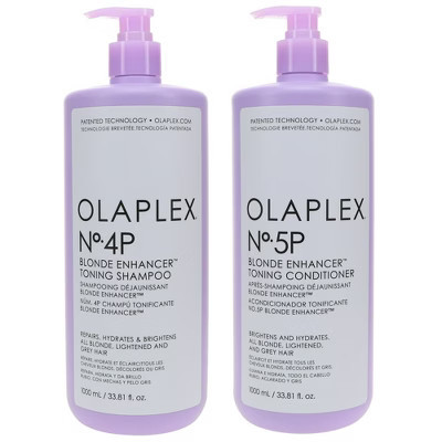 Olaplex Blonde Enhancer  N. #4P Toning Shampoo (33.8 oz) N . #5P Toning Conditioner (33.8 oz) 4P & 5P XXL LITER Purple Toning DUO SET KIT | Target