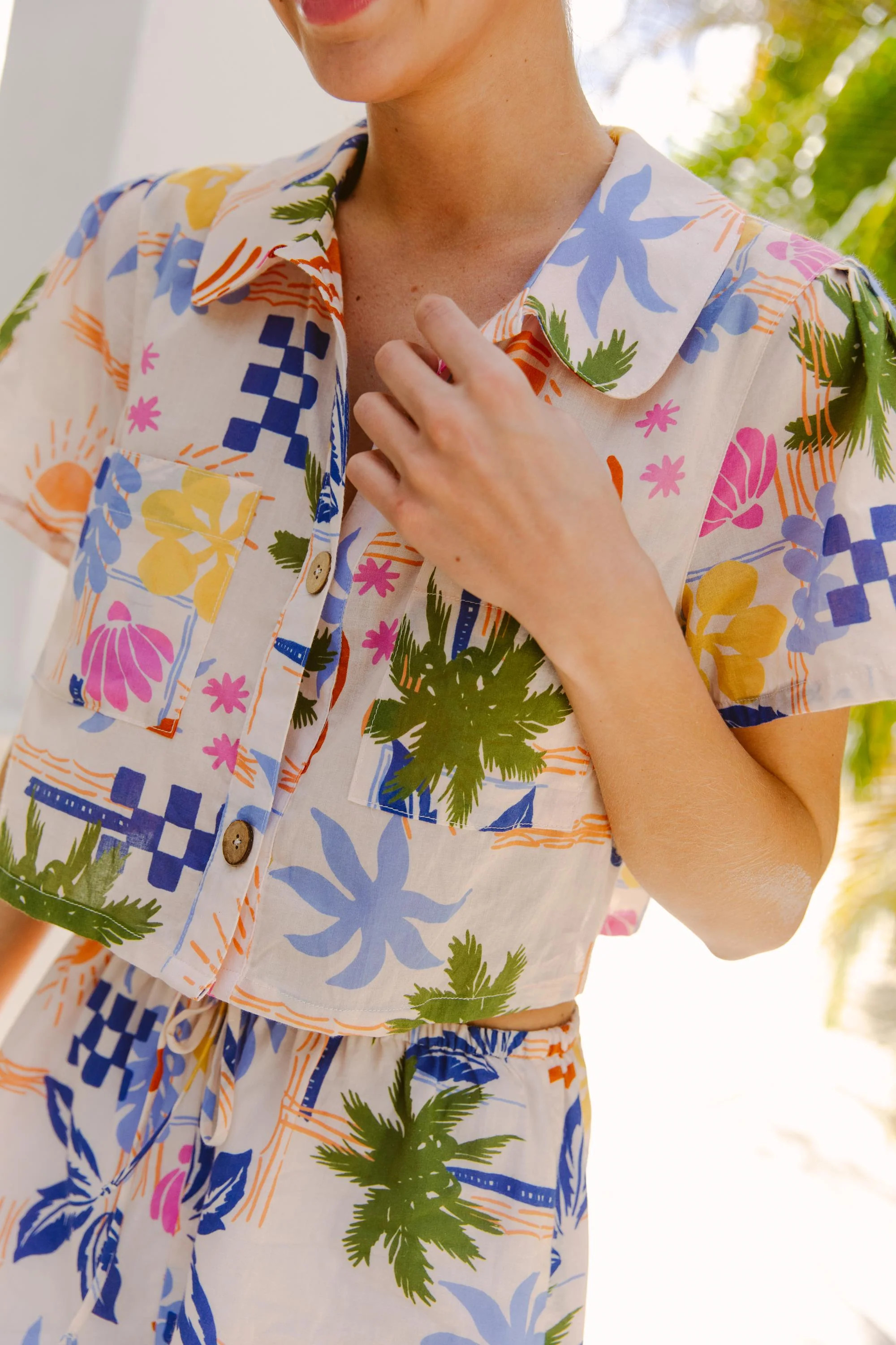 Cait Beach Print Button Down Beach | South Moon Under