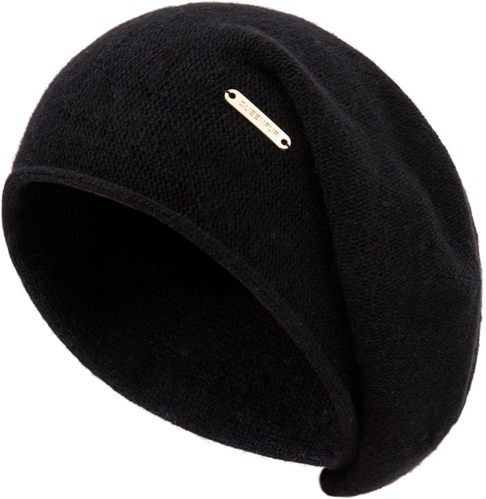 QUEENFUR Knit Slouchy Beanie Hats for Women Cashmere Ski Cap Knitted Wool Soft Warm Winter Hat | Amazon (US)
