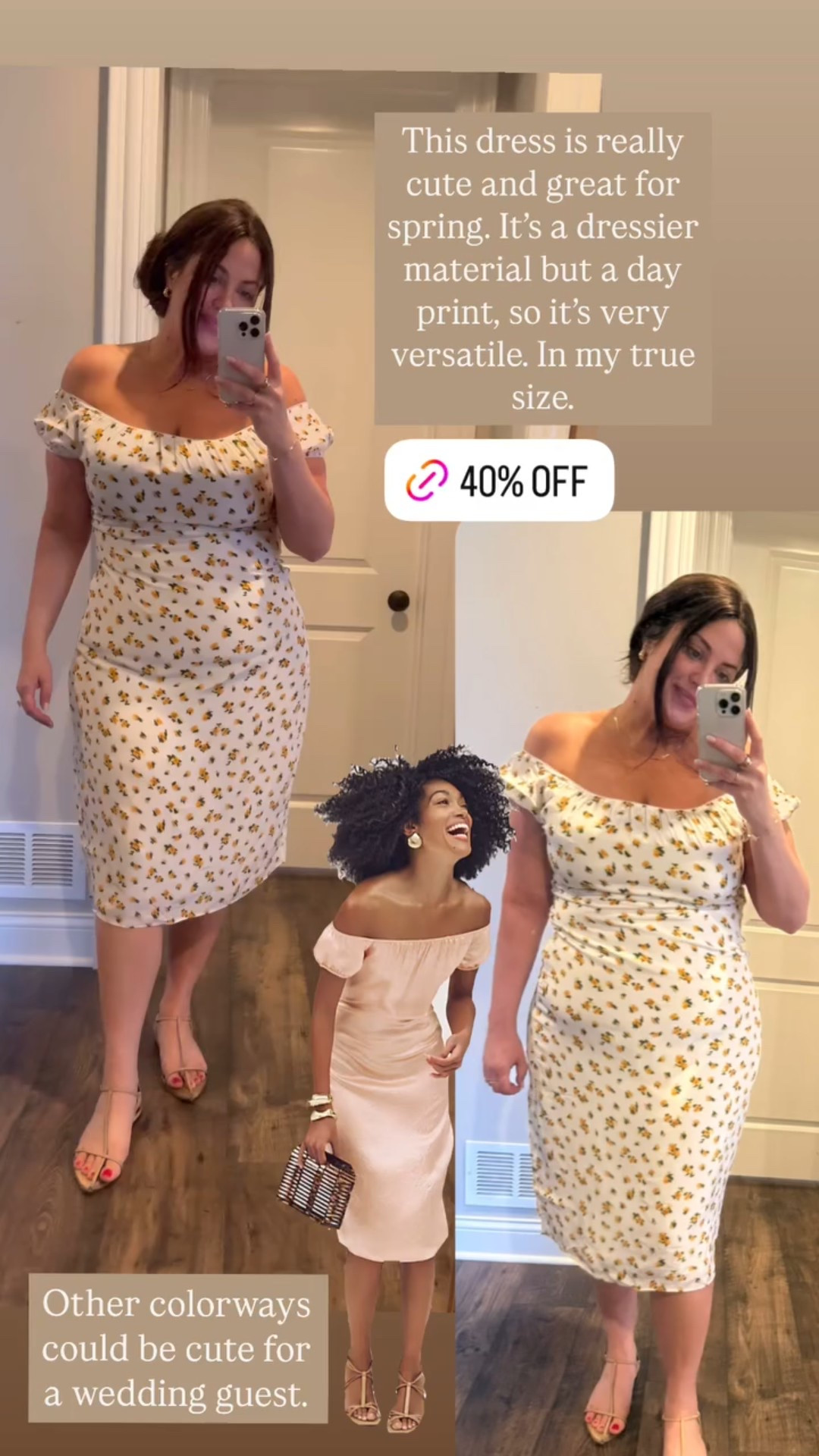 This dress is really cute and great for spring. It’s a dressier material but a day print, so it’s very versatile. In my true size.  Other colorways could be cute for a wedding guest.

#LTKSaleAlert #LTKMidsize