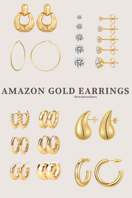 Favorite Amazon Gold Earings! These are all 14K and are a mix of Huggie earrings, hoops, stud earrings and statement earrings. 

#LTKfindsunder100 #LTKMostLoved #LTKfindsunder50