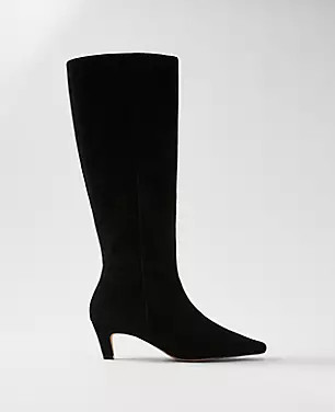 Skinny Heel Suede Tall Boot | Ann Taylor