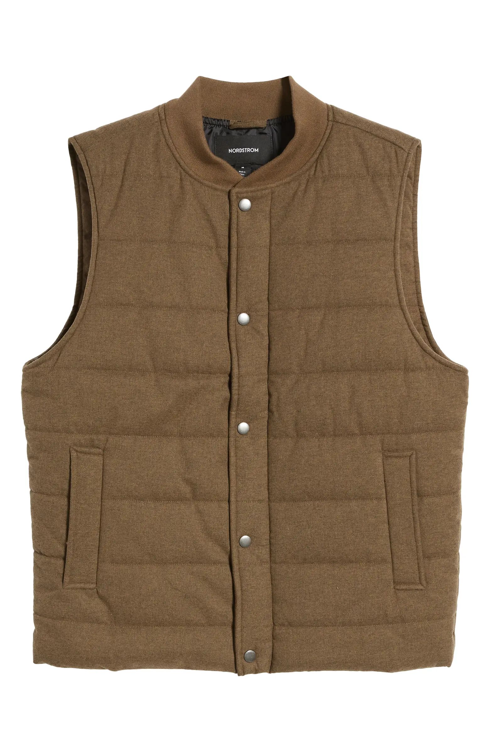 Tech Quilted Water Resistant Flannel Vest | Nordstrom