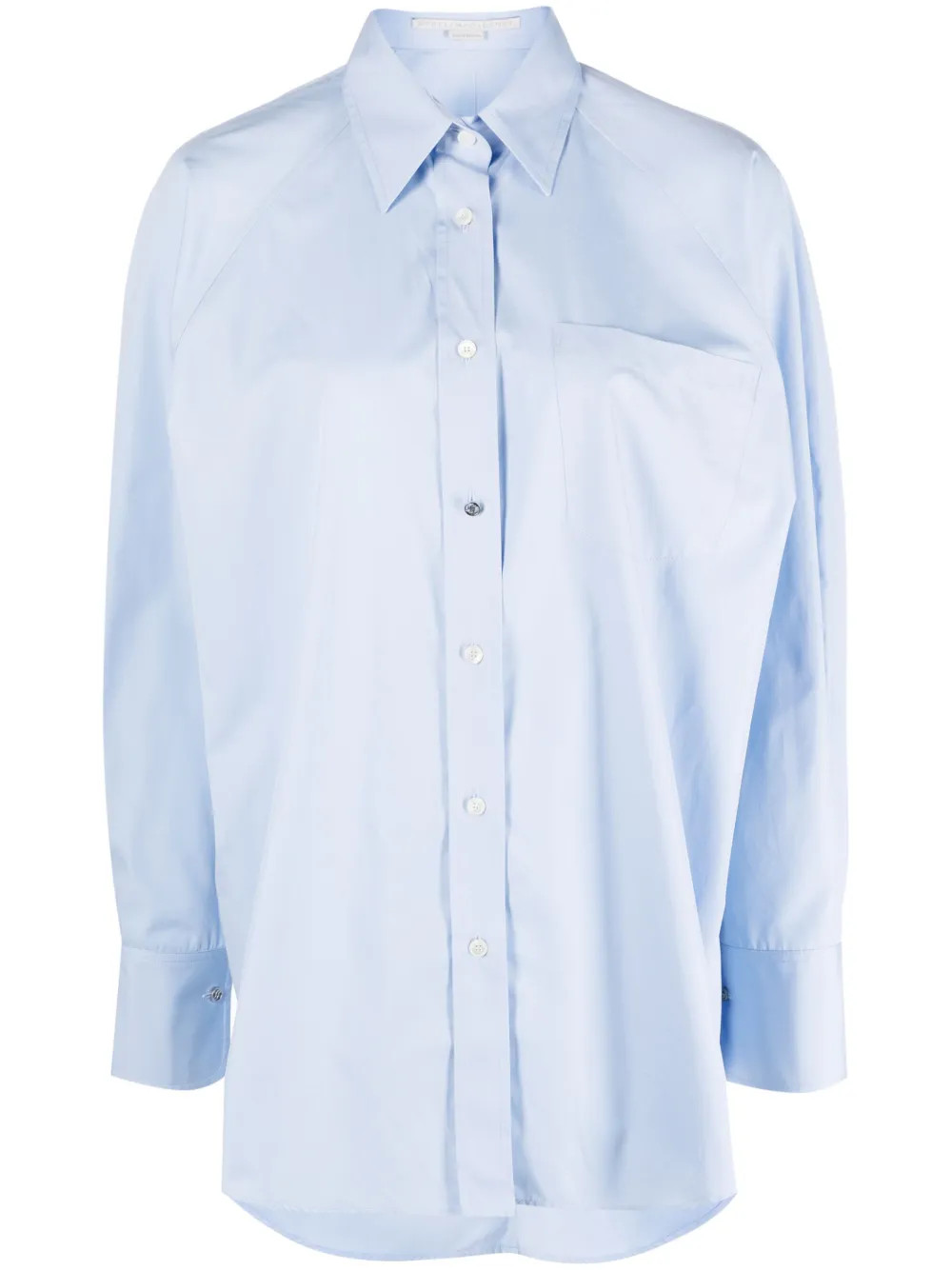 Stella McCartney Oversized long-sleeve Cotton Shirt | Blue | FARFETCH | Farfetch Global