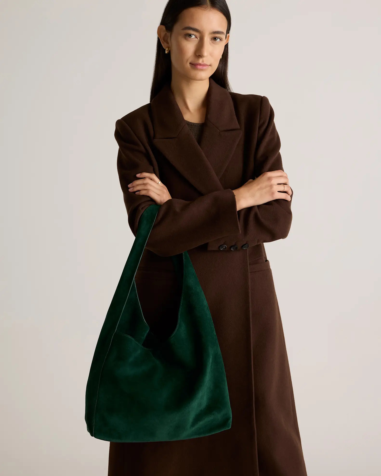 Italian Suede Slouchy Shoulder Bag | Quince