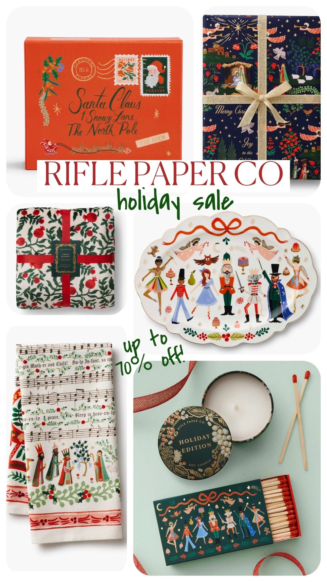 Stocking up early thanks to the Rifle Paper Co end of year sale 🎁 Holiday wrapping paper, cards, and decor you’ll love for next Christmas—on sale now! I couldn’t resist this gorgeous Nutcracker platter 🩰 can’t wait to use it next year! 

#LTKHoliday #LTKHome #LTKSeasonal