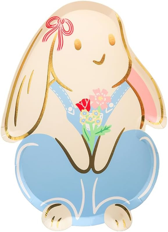 Daydream Society Bunnies In The Garden - Sweet Bunny Large Plates - Pack of 8 Dinner Plates - Par... | Amazon (US)