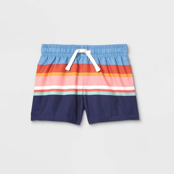 Baby Boys' Printed Multi Striped Swim Shorts - Cat & Jack™ | Target