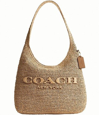 COACH Brooklyn 34 Straw Shoulder Bag | Dillard's | Dillard's