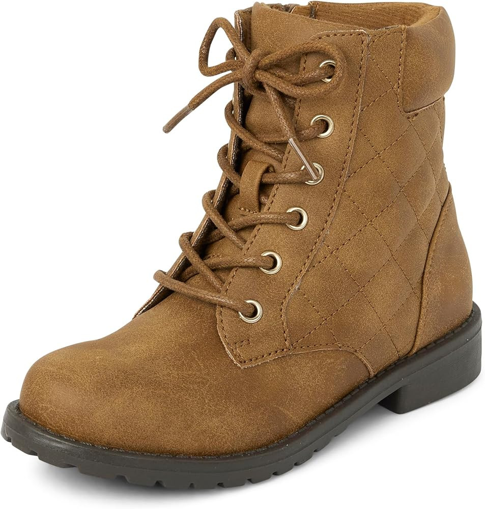 The Children's Place girls Lace Up Combat Boots | Amazon (US)