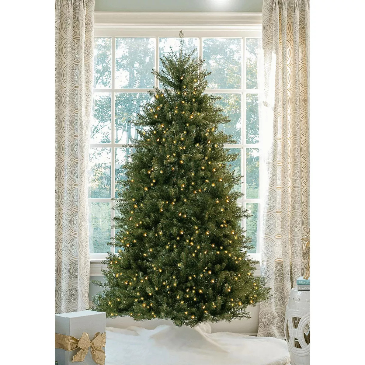 King Of Christmas 7.5ft Pre-Lit Artificial Christmas Tree, Yorkshire Fir Xmas Tree with 600 Warm ... | Target