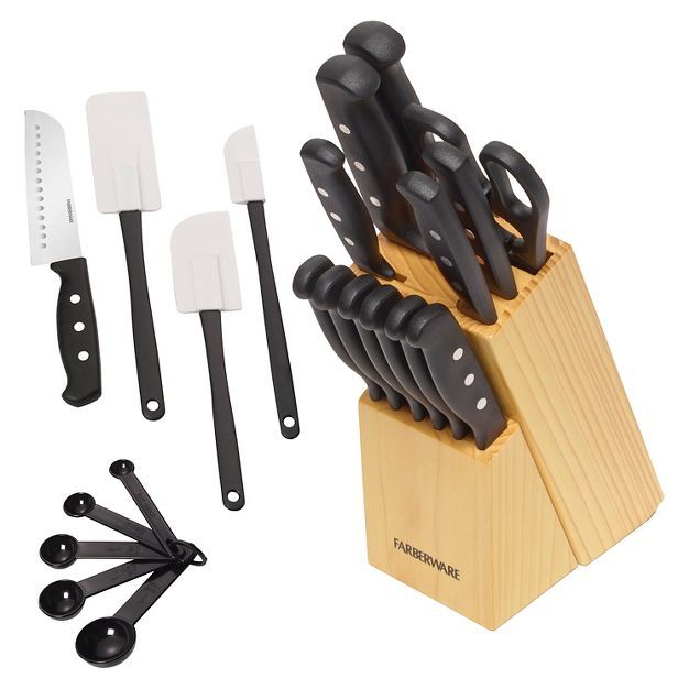 Farberware 22 Piece Never Needs Sharpening Triple Riveted Knife Block Set | Target