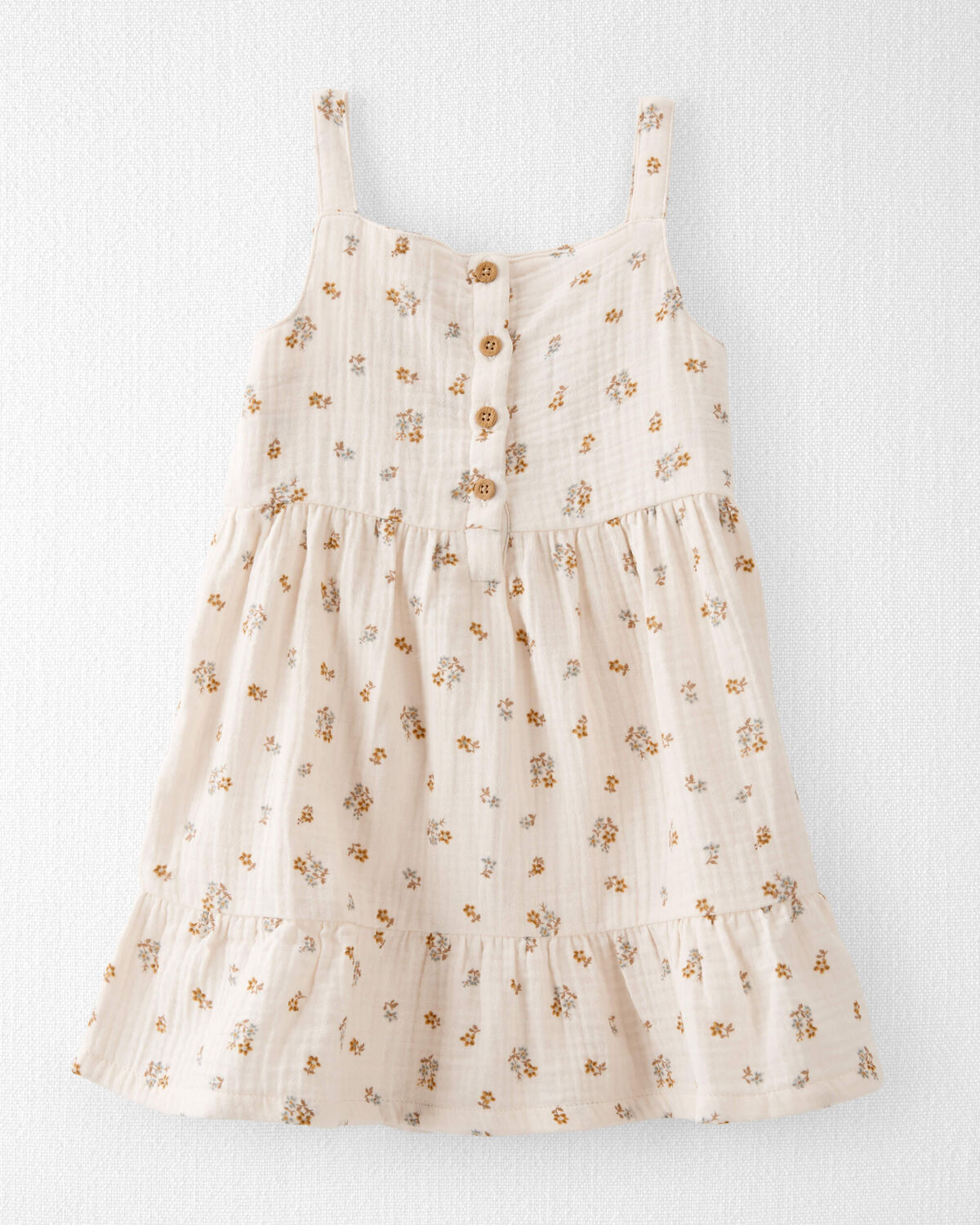 Sweet Cream Toddler Organic Cotton Floral Print Gauze Dress | carters.com | Carter's
