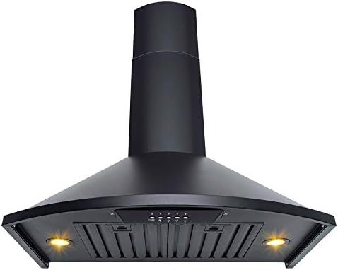 Golden Vantage 30 in. Convertible Kitchen Wall Mount Range Hood with Lights in Black Painted Stai... | Amazon (US)