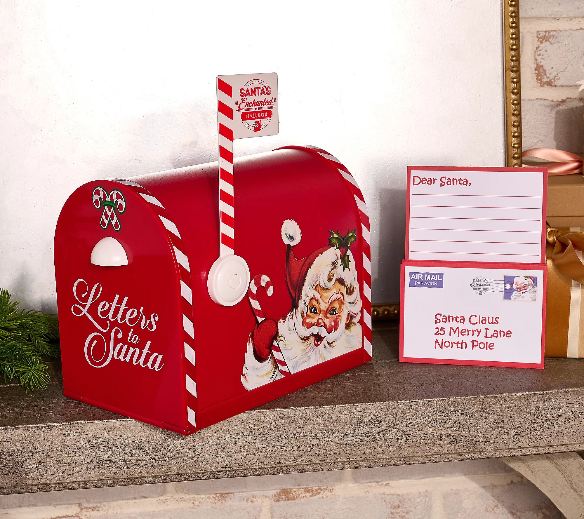 As Is Mr. Christmas Santa's Enchanted Mailbox w/ Stationery | QVC