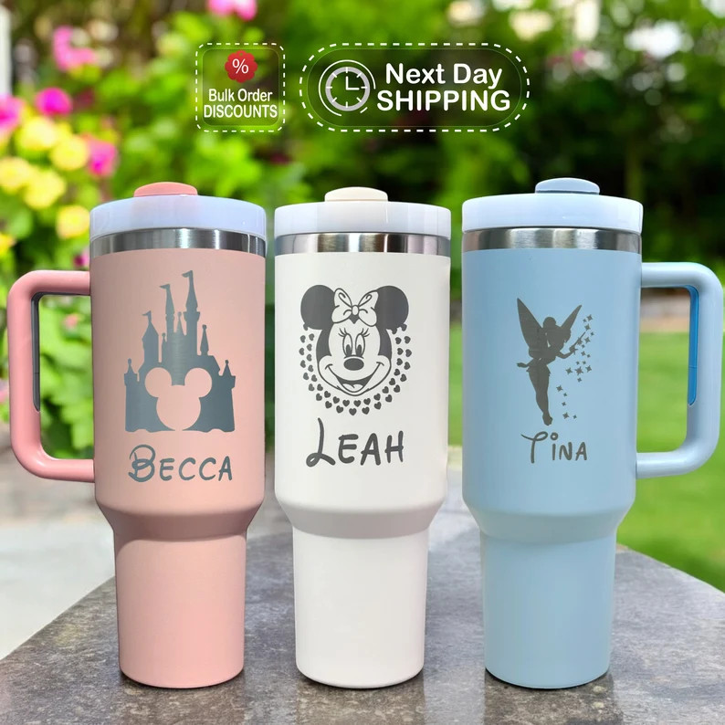 Personalized Disney 40oz Tumbler With Handle, First Family Disney Trip Tumbler, Disney Tumbler, C... | Etsy (US)