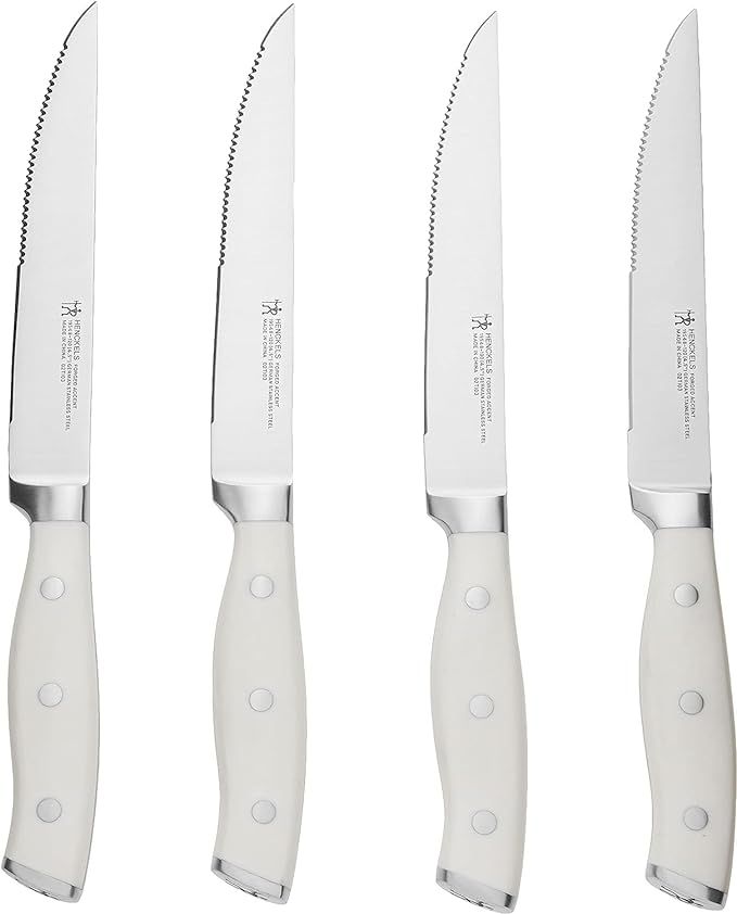 HENCKELS Forged Accent Razor-Sharp Steak Knife Set of 4, White, German Engineered Knife Informed ... | Amazon (US)