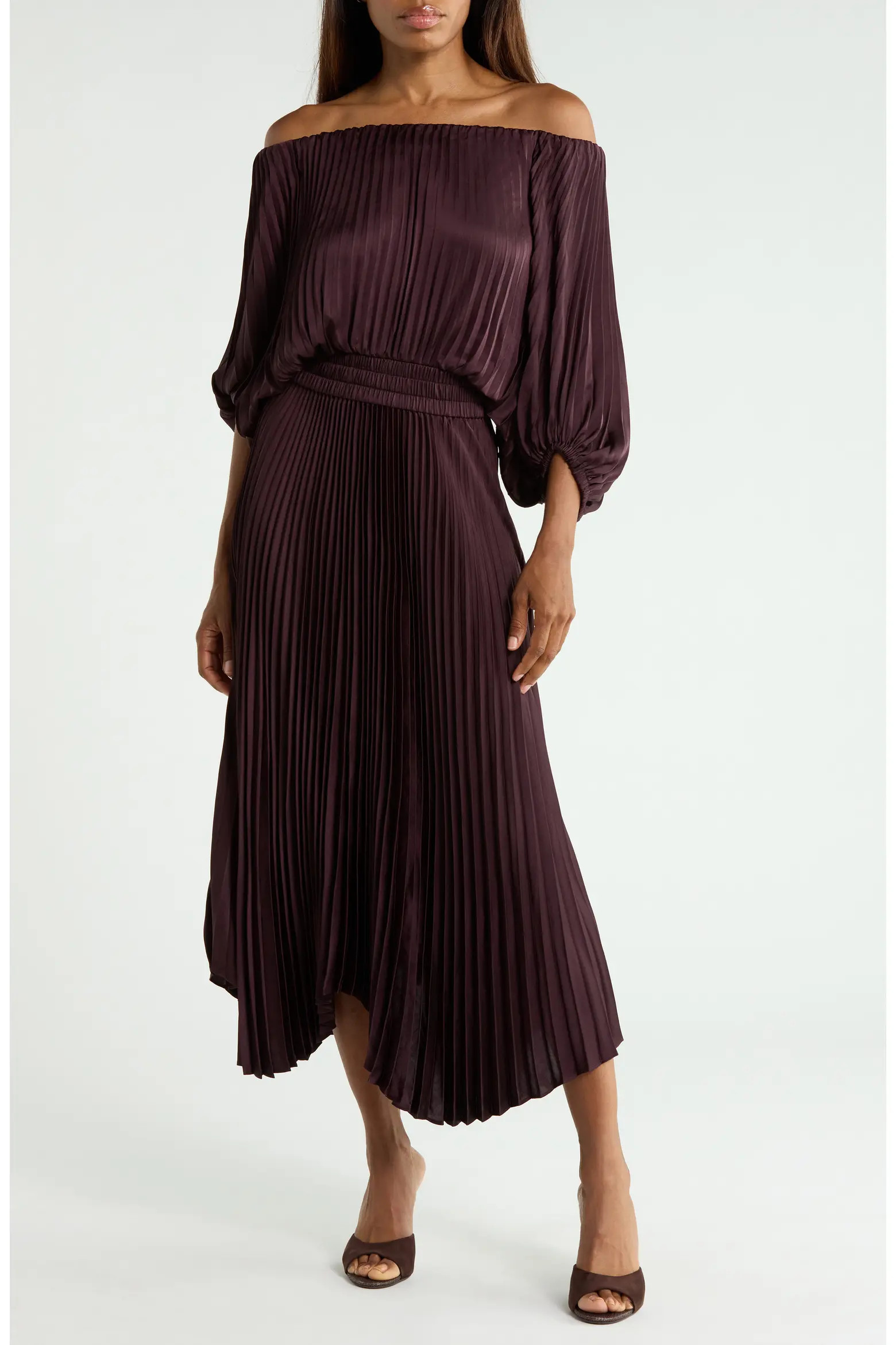 A.L.C. Sienna Pleated Off the Shoulder Maxi Dress (Women) | Nordstromrack | Nordstrom Rack