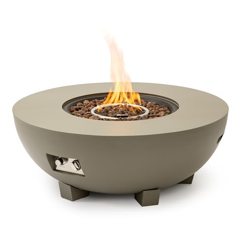 NIGOME 36-Inch Round Propane Fire Pit,Outdoor Patio Round Fire Bowl,Gas Firepit with Lid, Lava Rocks, Rain Cover for Patio, Backyard, Deck,50,000BTU Outdoor Modern Patio Fire Pit | Amazon (US)