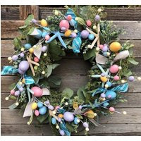 Easter Egg Wreath Beach Spring Starfish Door Decor Greenery Sea Eucalyptus | Etsy (US)