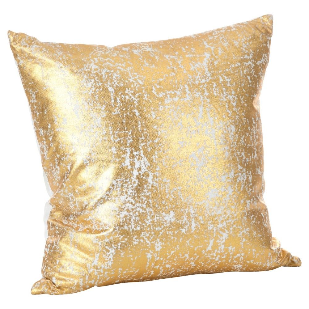 Gold Donnelou Metallic Foil Print Throw Pillow (18) - Saro Lifestyle | Target