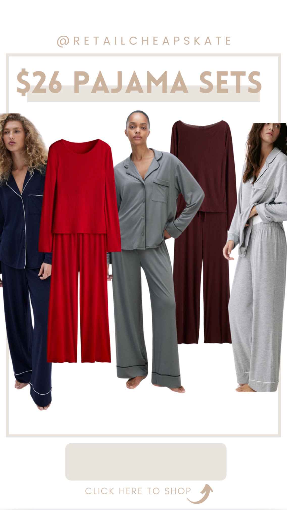 $26 pajama sets from H&M! Would be a great gift! 

#LTKFindsUnder50 #LTKStyleTip #LTKSaleAlert
