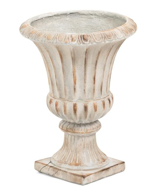 16x22 Outdoor Terracotta Distressed Urn Pedestal Planter | TJ Maxx
