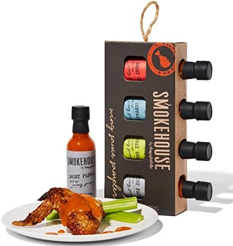 Smokehouse by Thoughtfully, Wing Sauce Sampler Set, Flavors Include Buffalo Sauce, Honey BBQ, Gho... | Amazon (US)